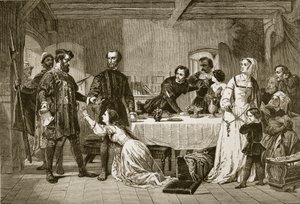 1517年Lollard的阿什福德约翰·布朗被逮捕，由J. und GP Nicholls镌刻